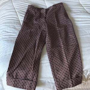 Dries Van Noten Pink and Brown Geometric Pants wide leg